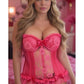 Lavish Fuchsia Lycra & Lace Hook & Eye Stretch Bustier Corset - Daisy Corsets