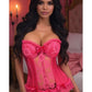 Lavish Fuchsia Lycra & Lace Hook & Eye Stretch Bustier Corset - Daisy Corsets