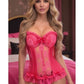 Lavish Fuchsia Lycra & Lace Hook & Eye Stretch Bustier Corset - Daisy Corsets