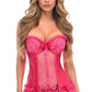 Lavish Fuchsia Lycra & Lace Hook & Eye Stretch Bustier Corset - Daisy Corsets