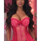 Lavish Fuchsia Lycra & Lace Hook & Eye Stretch Bustier Corset - Daisy Corsets