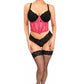 Lavish Fuchsia Sheer Lace Underwire Waist Cincher Corset - Daisy Corsets