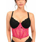 Lavish Fuchsia Sheer Lace Underwire Waist Cincher Corset - Daisy Corsets