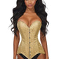 Lavish Gold Brocade Overbust Corset W/Busk Closure - Daisy Corsets