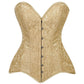 Lavish Gold Brocade Overbust Corset W/Busk Closure - Daisy Corsets