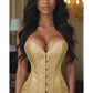 Lavish Gold Brocade Overbust Corset W/Busk Closure - Daisy Corsets
