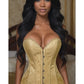 Lavish Gold Brocade Overbust Corset W/Busk Closure - Daisy Corsets