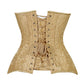 Lavish Gold Brocade Overbust Corset W/Busk Closure - Daisy Corsets