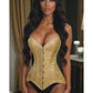 Lavish Gold Brocade Overbust Corset W/Busk Closure - Daisy Corsets