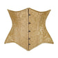Lavish Gold Brocade Waist Cincher Under Bust Corset w/Front Busk Closure - Daisy Corsets
