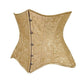 Lavish Gold Brocade Waist Cincher Under Bust Corset w/Front Busk Closure - Daisy Corsets