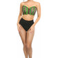 Lavish Green Holo & Fishnet Lace - Up Short Bustier Top - Daisy Corsets