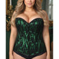 Lavish Green Lace Front Zipper Corset - Daisy Corsets