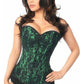 Lavish Green Lace Front Zipper Corset - Daisy Corsets
