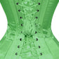 Lavish Green Satin Overbust Corset Sweetheart Neckline Busk Closure - Daisy Corsets