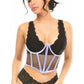Lavish Lavender Holo & Fishnet Underwire Waist Cincher Corset - Daisy Corsets
