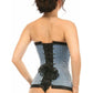 Lavish Lt Blue Burlesque Overbust Corset - Daisy Corsets