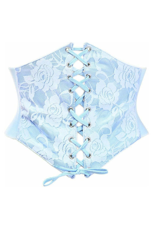 Lavish Lt Blue Lace Corset Belt Cincher - Daisy Corsets Hip Crypt