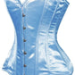 Lavish Lt Blue Satin Overbust Corset Sweetheart Neckline Busk Closure - Daisy Corsets