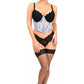 Lavish Lt Blue Sheer Lace Underwire Waist Cincher Corset - Daisy Corsets