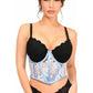 Lavish Lt Blue Sheer Lace Underwire Waist Cincher Corset - Daisy Corsets