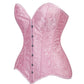 Lavish Lt Pink Brocade Overbust Corset W/Busk Closure - Daisy Corsets