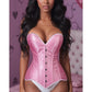Lavish Lt Pink Brocade Overbust Corset W/Busk Closure - Daisy Corsets