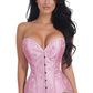 Lavish Lt Pink Brocade Overbust Corset W/Busk Closure - Daisy Corsets