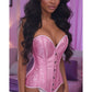 Lavish Lt Pink Brocade Overbust Corset W/Busk Closure - Daisy Corsets