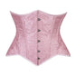 Lavish Lt Pink Brocade Waist Cincher Under Bust Corset w/Front Busk Closure - Daisy Corsets
