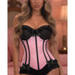 Lavish Lt Pink w/Black Lycra Hook & Eye Stretch Bustier Corset - Daisy Corsets