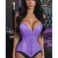 Lavish Lt Purple Brocade Overbust Corset W/Busk Closure - Daisy Corsets
