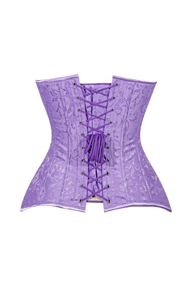 Lavish Lt Purple Brocade Overbust Corset W/Busk Closure