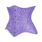 Lavish Lt Purple Brocade Waist Cincher Under Bust Corset w/Front Busk Closure - Daisy Corsets
