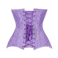 Lavish Lt Purple Brocade Waist Cincher Under Bust Corset w/Front Busk Closure - Daisy Corsets