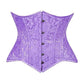 Lavish Lt Purple Brocade Waist Cincher Under Bust Corset w/Front Busk Closure - Daisy Corsets