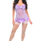 Lavish Lt Purple Lycra & Lace Hook & Eye Stretch Bustier Corset - Daisy Corsets