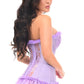 Lavish Lt Purple Lycra & Lace Hook & Eye Stretch Bustier Corset - Daisy Corsets