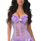 Lavish Lt Purple Lycra & Lace Hook & Eye Stretch Bustier Corset - Daisy Corsets