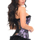 Lavish Lt Purple w/Black Lace & Lycra Hook & Eye Stretch Bustier Corset - Daisy Corsets