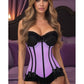 Lavish Lt Purple w/Black Lycra Hook & Eye Stretch Bustier Corset - Daisy Corsets