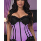 Lavish Lt Purple w/Black Lycra Hook & Eye Stretch Bustier Corset - Daisy Corsets