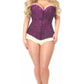 Lavish Magenta Lace Overbust Corset w/Zipper - Daisy Corsets