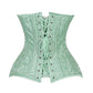 Lavish Mint Green Brocade Overbust Corset W/Busk Closure - Daisy Corsets