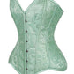 Lavish Mint Green Brocade Overbust Corset W/Busk Closure - Daisy Corsets