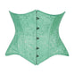 Lavish Mint Green Brocade Waist Cincher Under Bust Corset w/Front Busk Closure - Daisy Corsets
