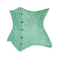 Lavish Mint Green Brocade Waist Cincher Under Bust Corset w/Front Busk Closure - Daisy Corsets