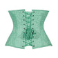 Lavish Mint Green Brocade Waist Cincher Under Bust Corset w/Front Busk Closure - Daisy Corsets
