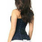Lavish Navy Blue Lace Overbust Corset w/Zipper - Daisy Corsets