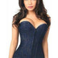Lavish Navy Blue Lace Overbust Corset w/Zipper - Daisy Corsets
